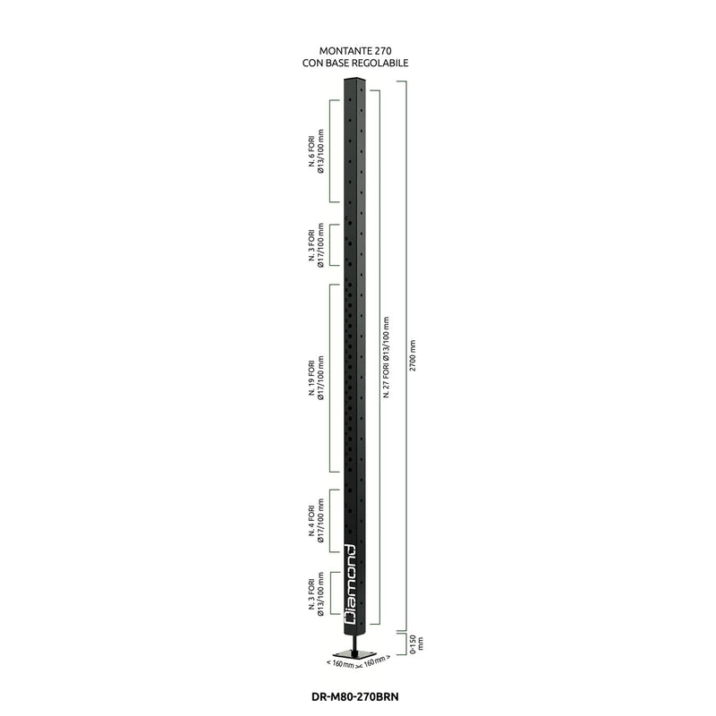 MONTANTE 270 CON BASE REGOLABILE