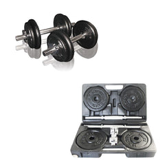 Valigetta pesi ghisa 20 KG. (2 manubri + dischi 4x2,5 kg + 4x1,5 kg)