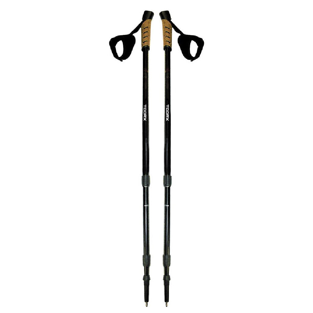 Coppia bastoncini Nordic Walking telescopio da 65 a 135 cm (neri)
