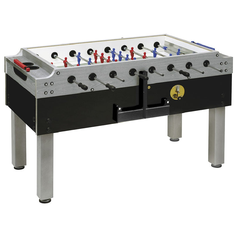 Calciobalilla OLYMPIC SILVER aste uscenti piano gioco corto in vetro