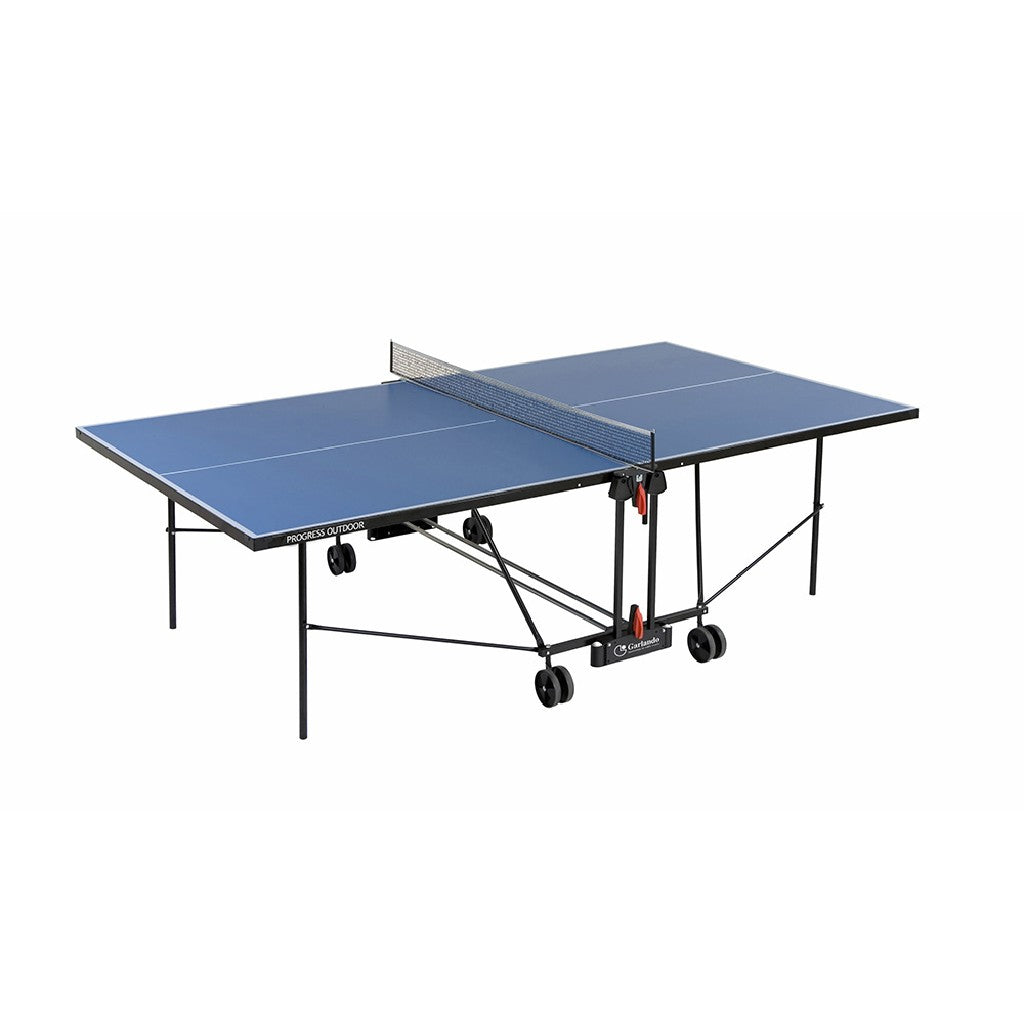 Ping pong PROGRESS OUTDOOR piano blu con ruote, per esterno