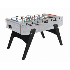 Calciobalilla G-2000 rovere-grigio aste uscenti piano gioco corto in vetro