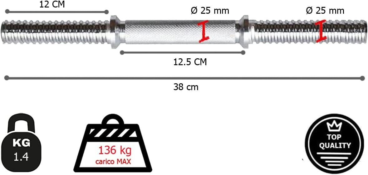 Barre Manubrio con Chiusure Incluse 35 o 38 cm diametro foro 25 mm