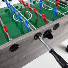 Calciobalilla G-500 rovere-grigio aste rientranti piano gioco corto in vetro