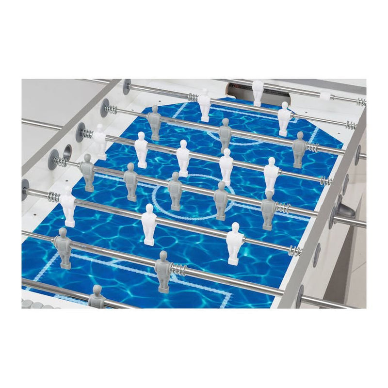 Calciobalilla G-500 PURE WHITE H2O aste uscenti, piano gioco  corto