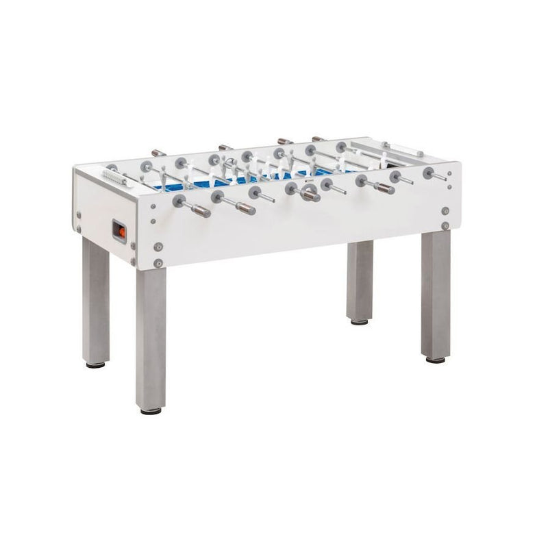 Calciobalilla G-500 PURE WHITE H2O aste uscenti, piano gioco  corto