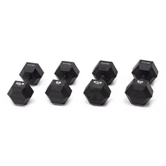 SET MANUBRI GOMMATI ESAGONALI BLACK 22,5-30 Kg