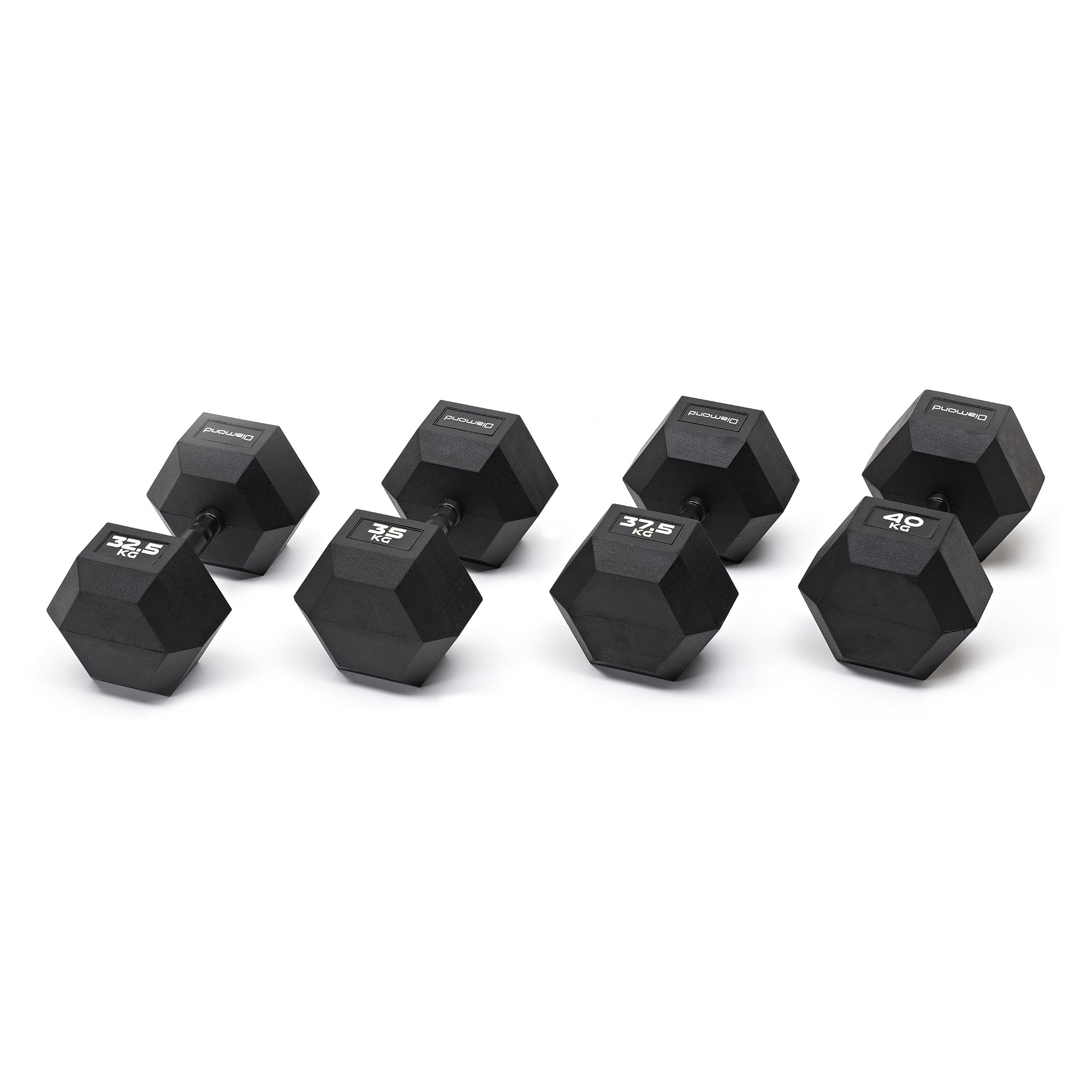SET MANUBRI GOMMATI ESAGONALI BLACK 42,5-50 Kg
