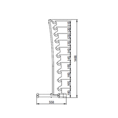RASTRELLIERA VERTICALE PORTA MANUBRI (10 coppie)