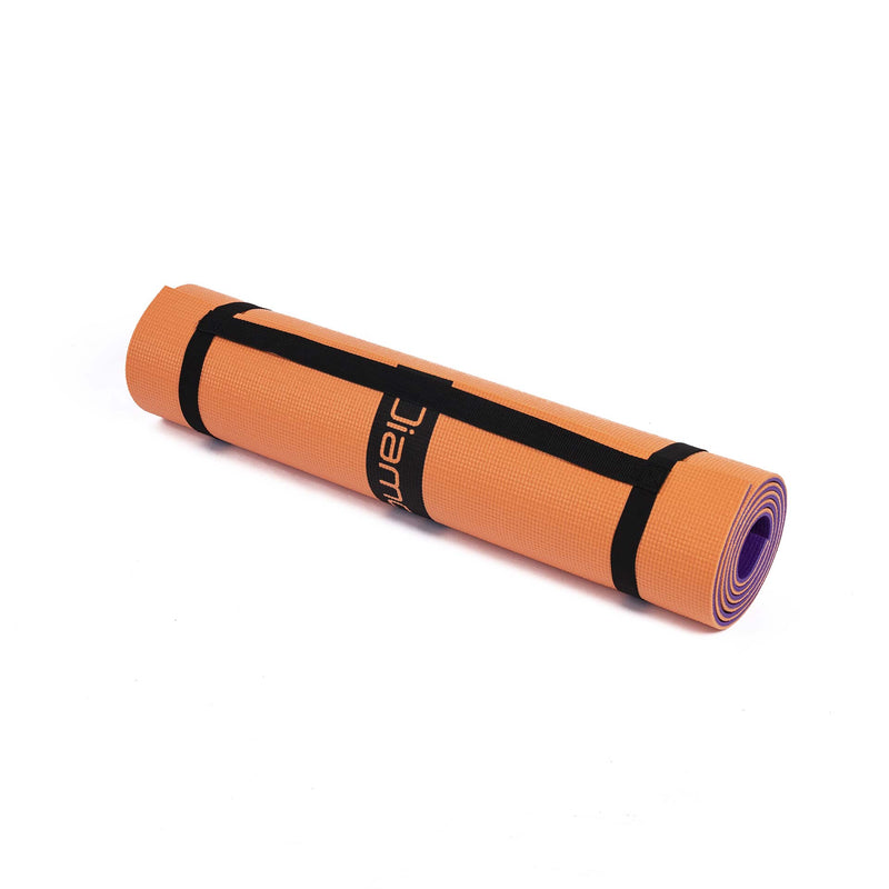 TAPPETINO YOGA IN PVC 173 x 60 x 0,6 cm - BICOLORE ARANCIO/VIOLA TY4