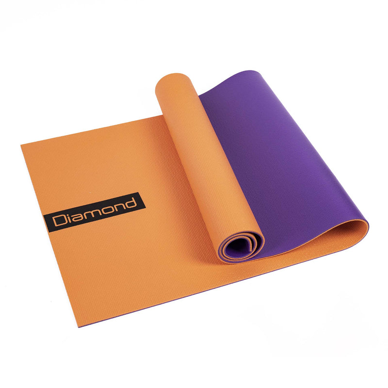 TAPPETINO YOGA IN PVC 173 x 60 x 0,6 cm - BICOLORE ARANCIO/VIOLA TY4