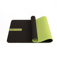 TAPPETINO YOGA IN TPE 183 x 60 x 0,6 cm - BICOLORE VERDE MELA/NERO TY5