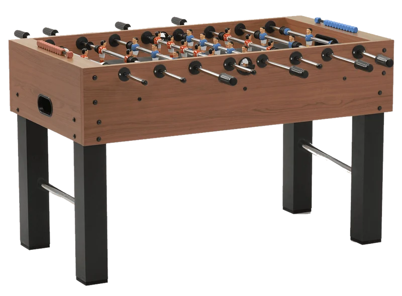Calciobalilla F-5 ciliegio da interno aste uscenti piene piano gioco lungo-1