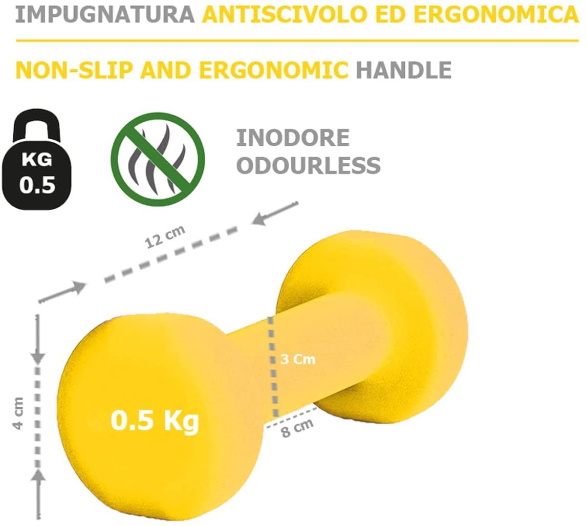 MANUBRIO IN NEOPRENE DA 0.5 KG a 6 kg Seconda Mano