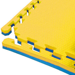 Tappeto Tatami ad incastro 100x100x2 cm. con 4 bordi rosso-blu-3
