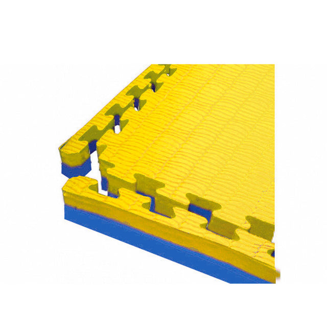 Tappeto Tatami ad incastro 100x100x4 cm. con 4 bordi rosso-blu-3