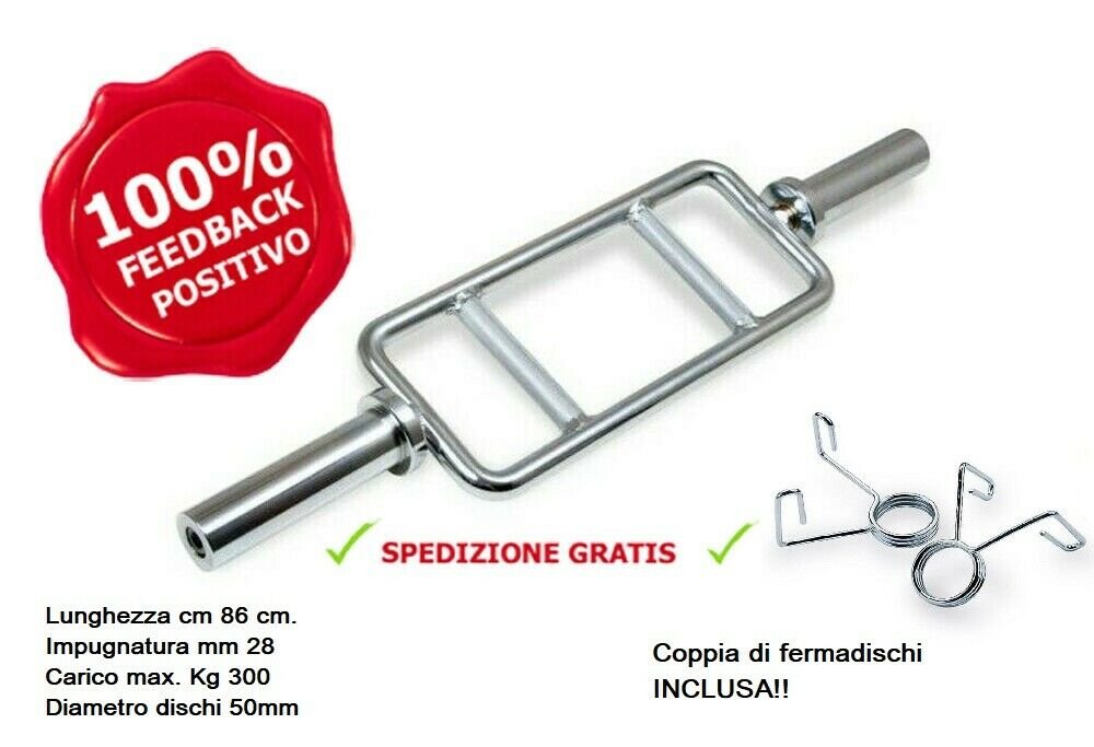 Bilanciere olimpionico Tricipiti 86 cm cromato - carico max 300 kg -
