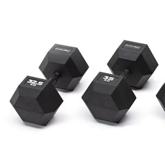 Set 4 coppie manubri esagonali gommati Black 32,5-40 Kg