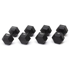 Set 4 coppie manubri esagonali gommati Black 32,5-40 Kg