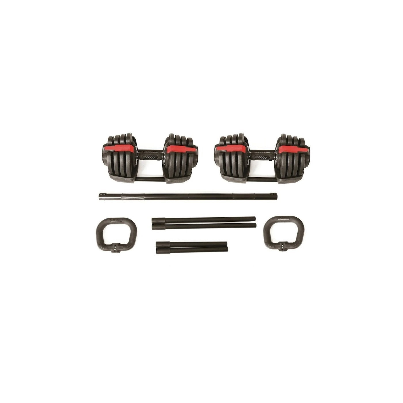 Set 4 in 1 - 2 manubri, bilanciere, 2 kettlebell a carico regolabile con