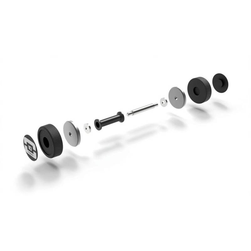 Set 10 coppie manubri gommati con impugnatura rotante da 4 a 24 kg (salto