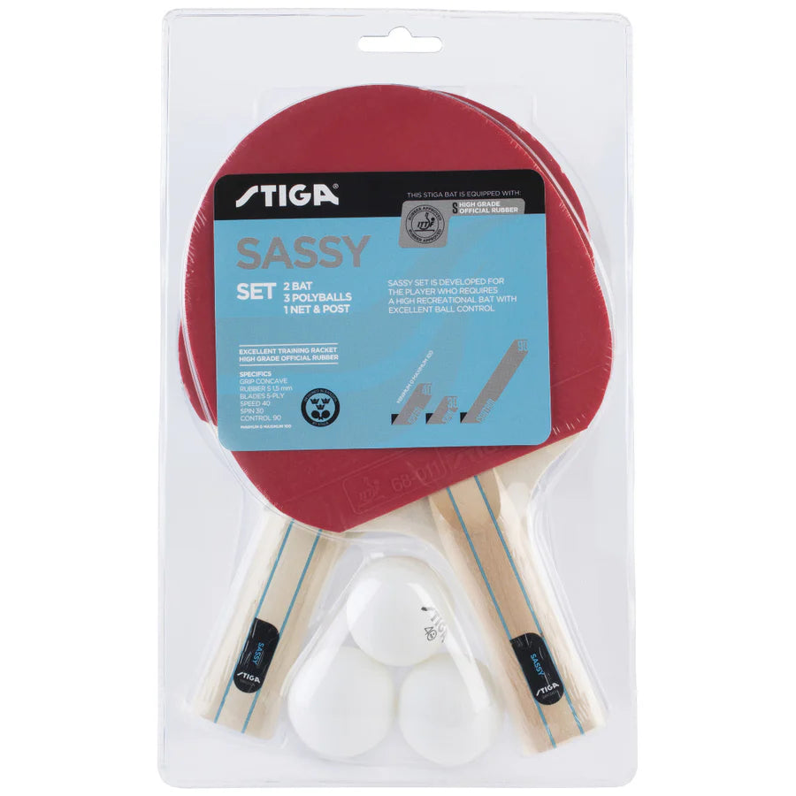 Set STIGA SASSY 2 racchette + 3 palline + rete e tendirete 2C4-544