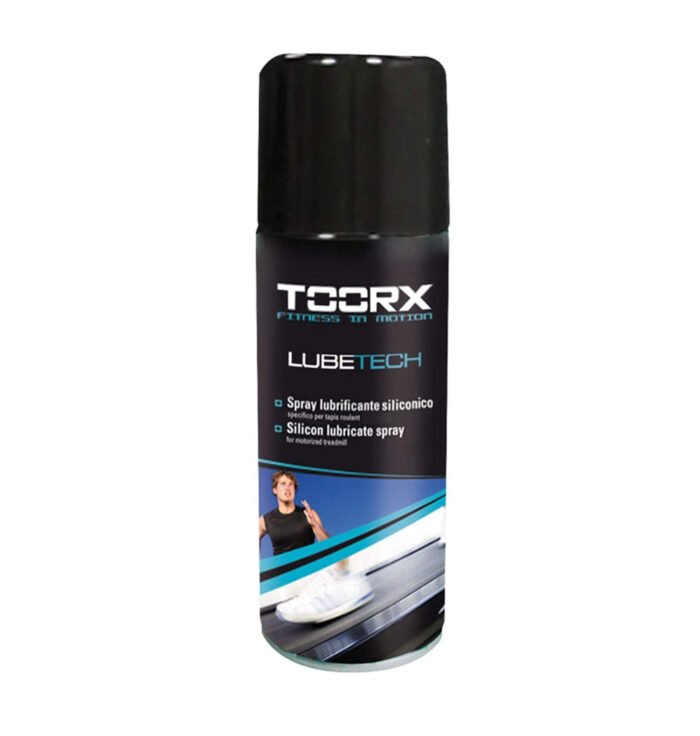 SPRAY LUBRIFICANTE SILICONICO LUBETECH PER TAPIS ROULANT LUBETECHSPRAY LUBRIFICANTE SILICONICO PER TAPIS ROULANTFacile e veloce da usare, lolio al silicone TOORX lubrifica perfettamente e in modo uniforme il piano di corsa.Lapplicazione regolare riduce lusura e attutisce i rumori durante lallenamento. Bombola spray da 200 ml con cannuccia.