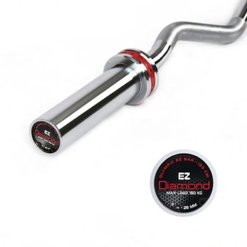 Diamond pro bilanciere olimpionico 120 cm FINO A 150 KG. EZ COD BEZDN CURL BAR TAPPO